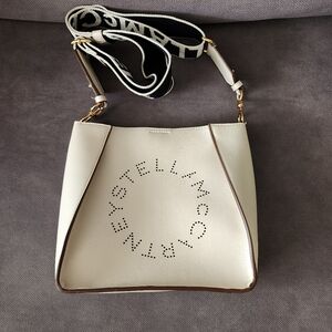 Stella McCartney White Shoulder Bag with Black Strap